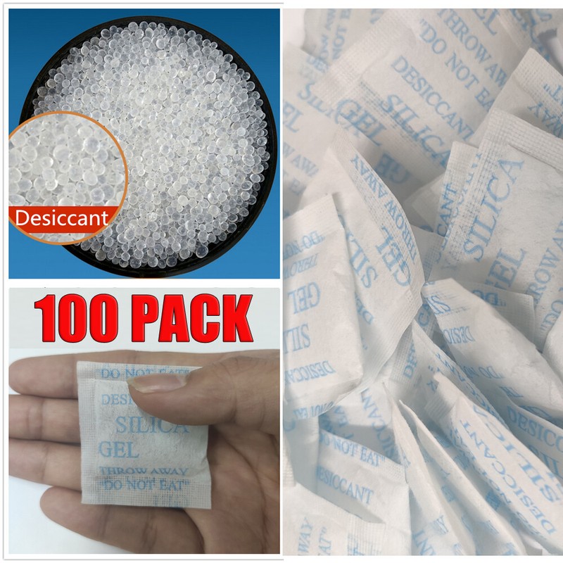 100 Packs 3g Grams Silica Gel Desiccant Packets Moisture Absorber Drying Bag USA gallery