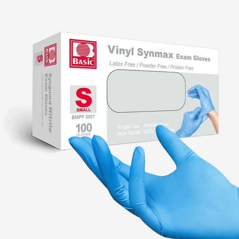 Disposable Vinyl Gloves, Food Safe, Latex-Free Powder-Free Blue Plastic Gloves gallery