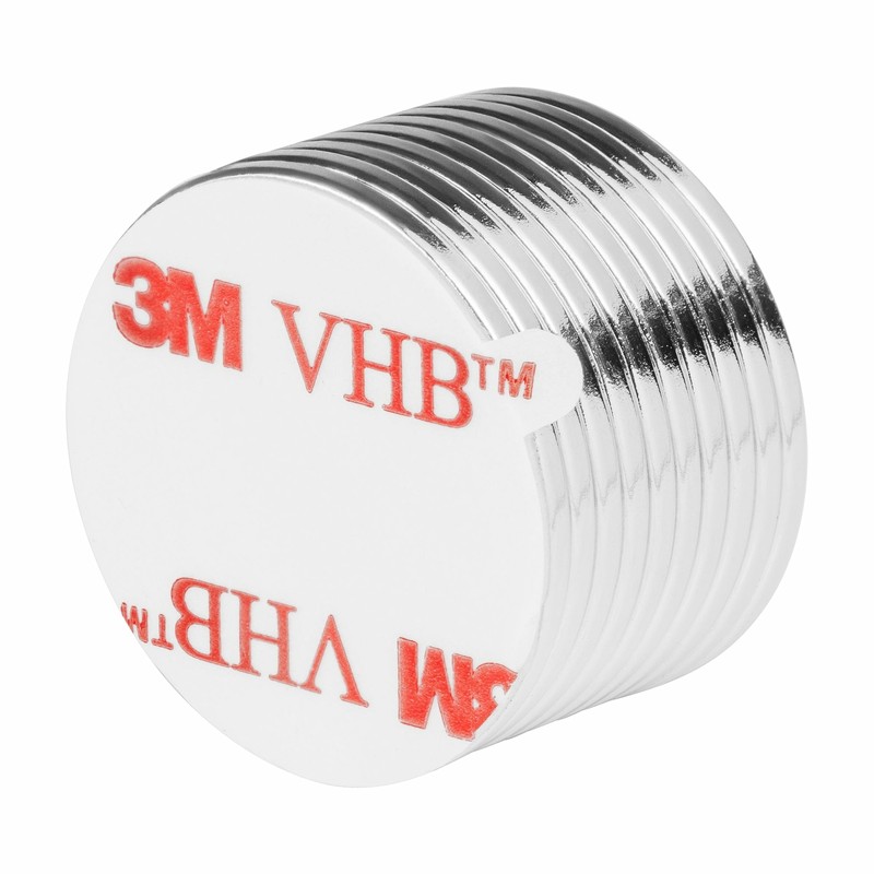 1 x 1/16 Inch Neodymium Rare Earth Disc Magnets N52 with Adhesive (10 Pack)
