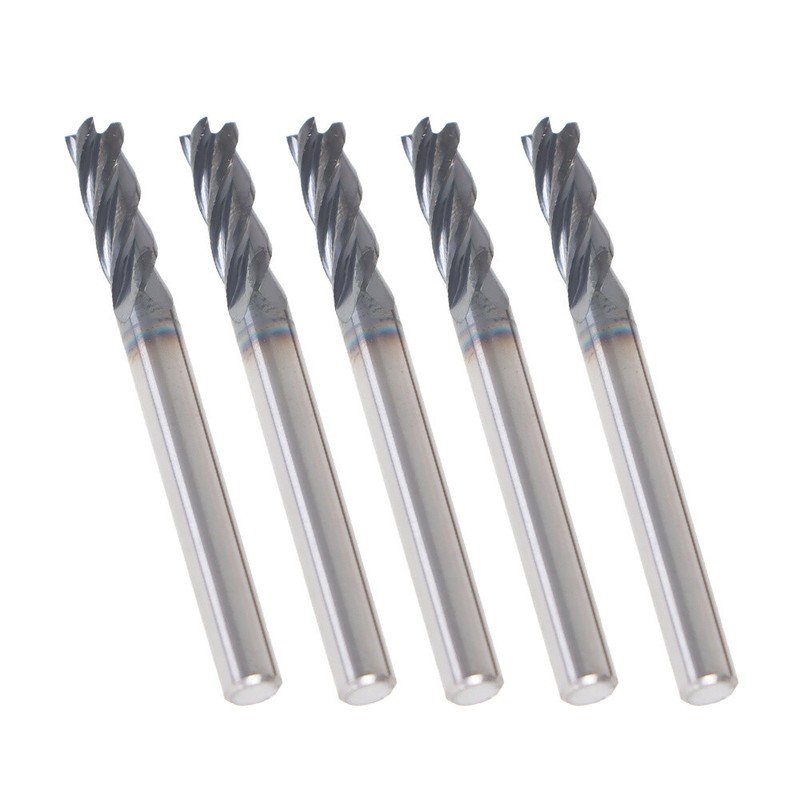 5Pcs 3/16″ 4 Flute Regular Carbide End Mill 2″ Overall Length TiALN COATED