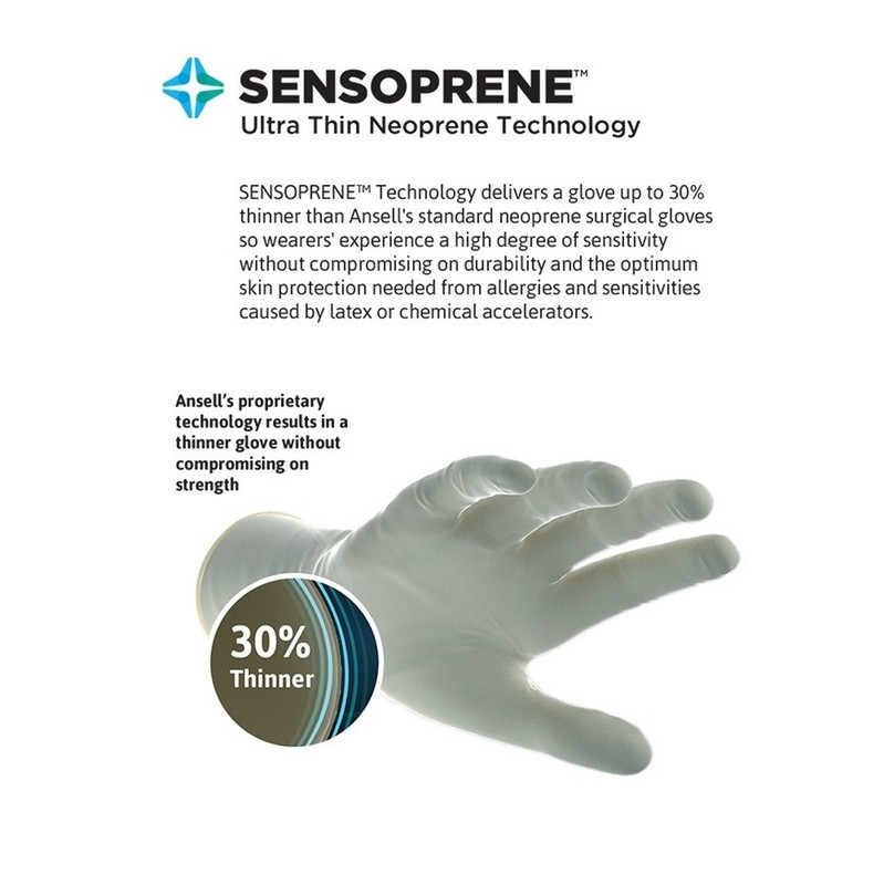 15 - Gammex Non-Latex Sensitive Powder-Free Neoprene Surgical Glove Sz 8 05/2026 gallery