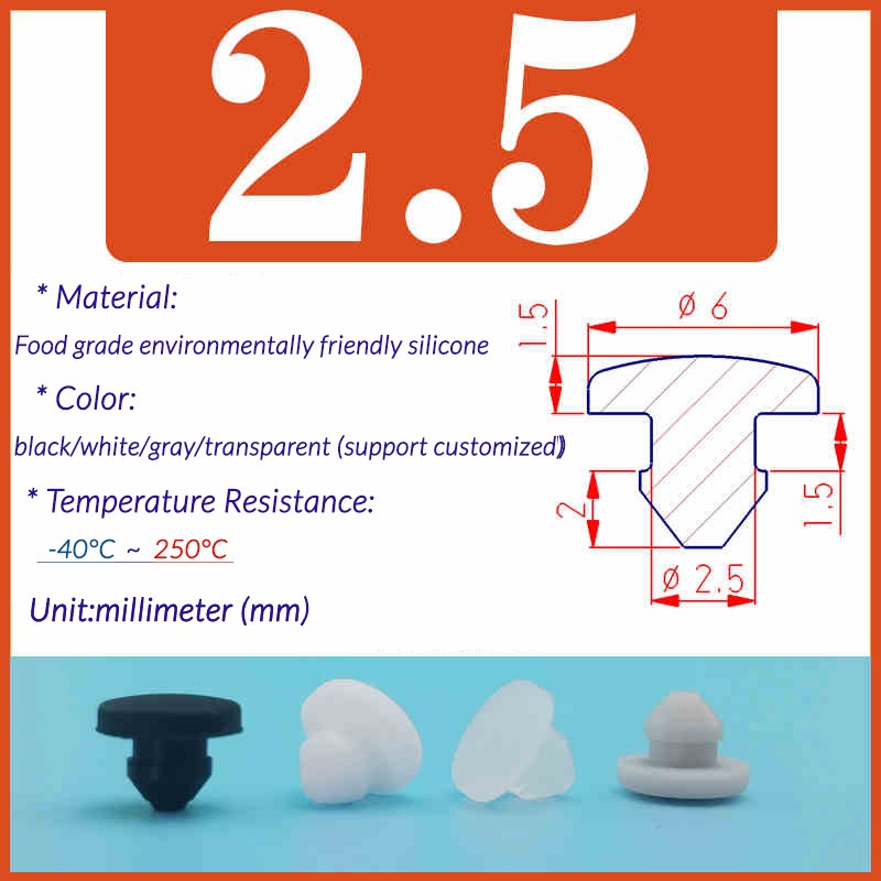 Black Snap-On Hole Plug Silicone Rubber Blanking Seal Bung Pipe Tube 2.5mm-61mm