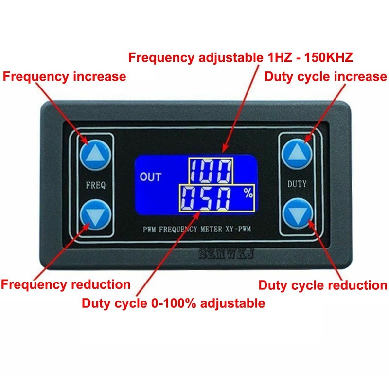 PWM Signal Generator DC 3.3V-30V 1Hz~150KHz Adjustable PWM Pulse Frequency Cycle gallery