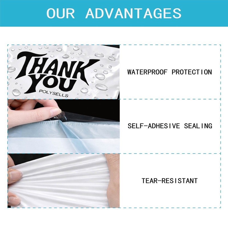 Premium Poly Mailers Self Seal Envelopes for Football Merch – Thank You Design gallery