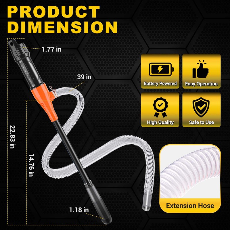 Battery Powered Electric Fuel Transfer Siphon Pump Gas Oil Water Liquid 2.4 GPM gallery