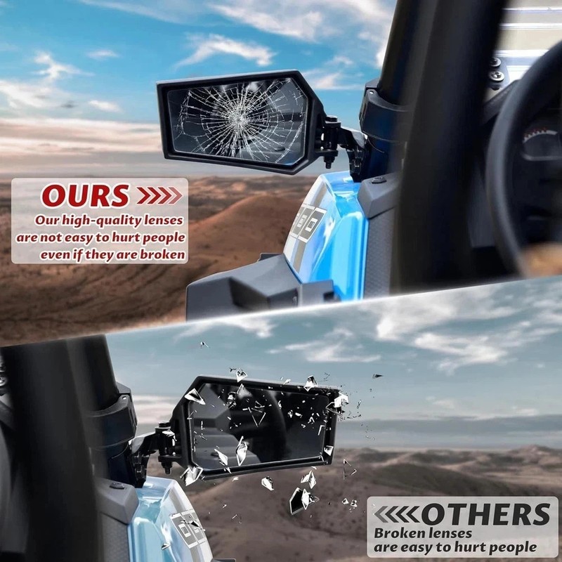 Adjustable Rearview Side Mirrors for Polaris RZR XP 1000 14-23, Folding Clear Re gallery