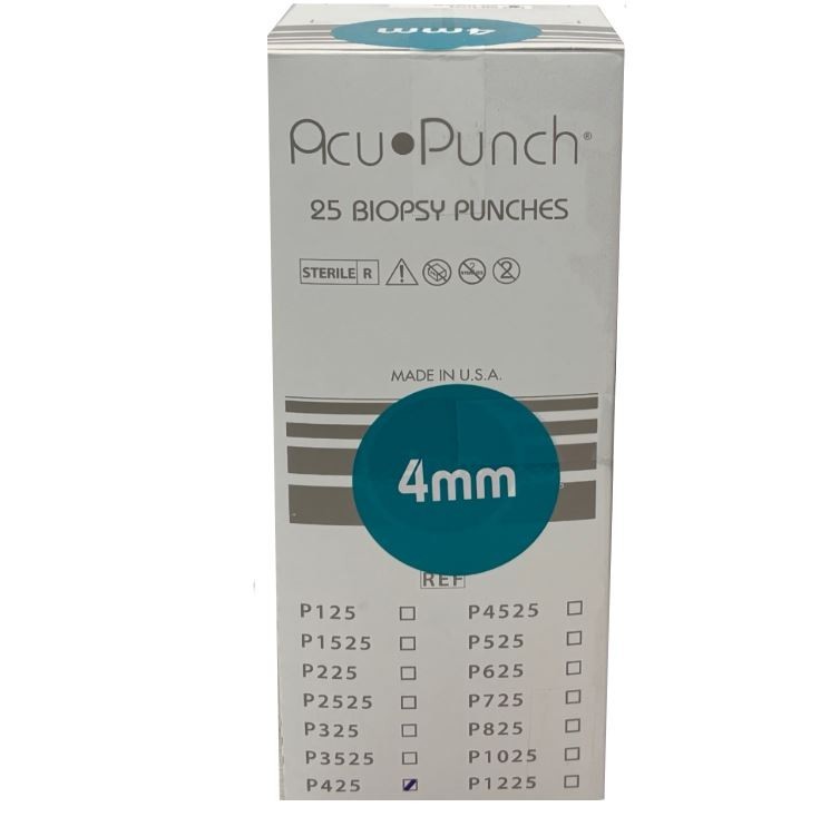 *25-Pieces* Acuderm Acu-Punch Biopsy 4mm Punches Sterile P425 gallery