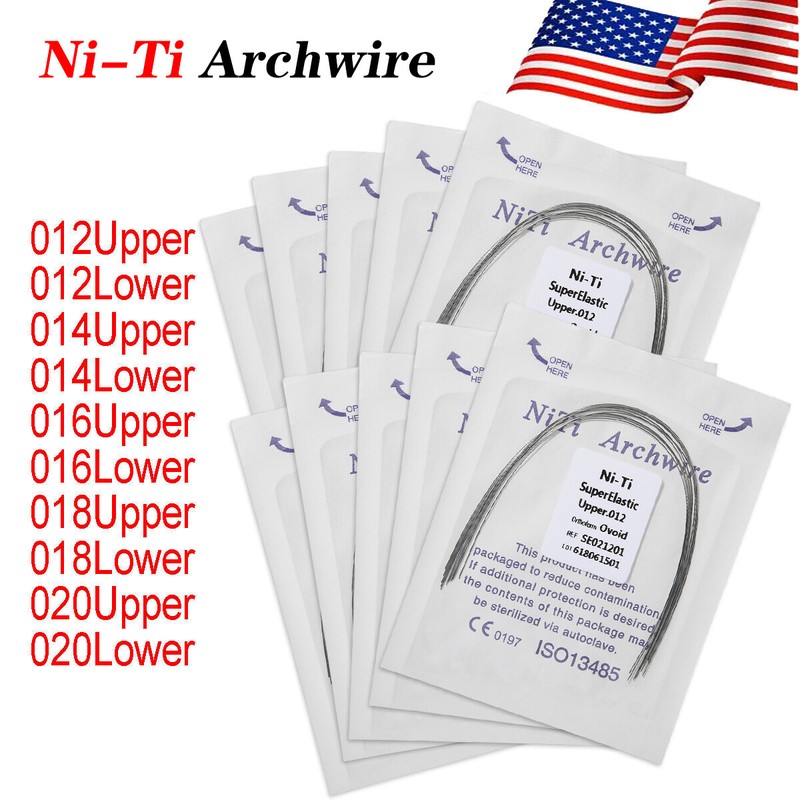 100PCS Dental Orthodontic NITI Arch Wire Round Super Elastic NITI Ovoid Form USA gallery