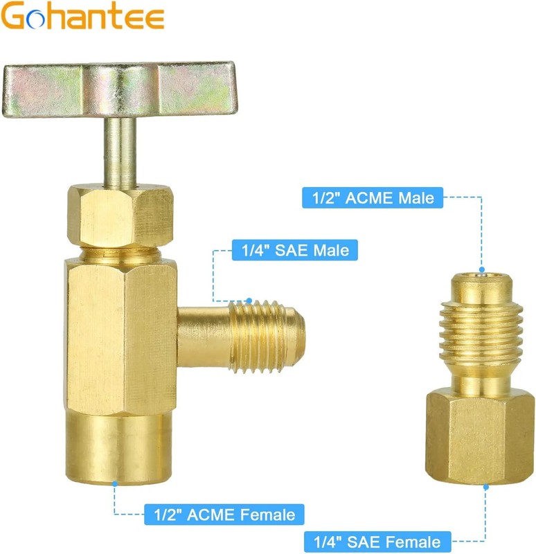 R134A Can Tap, Puncture R134a Refrigerant Dispenser with Tank Adapter for 1/4... gallery