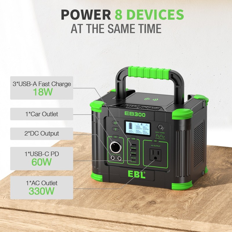 330W Portable Power Station 288.6WH Charger Generator RV LiFePO4 Backup Battery