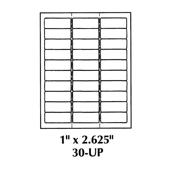 2 5/8 x 1» Shipping Labels – 30 Labels Per Page – 3,000 Shipping Labels
