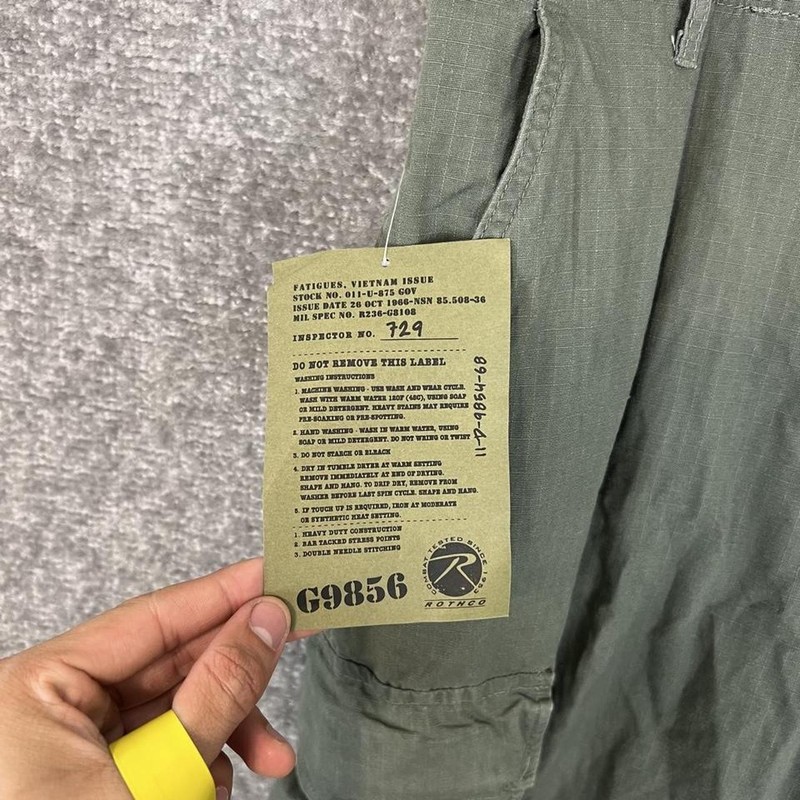 Rothco 4387 Olive Vintage 100% Rip-Stop Vietnam Era Bdu Fatigue Pants M 34X32 gallery