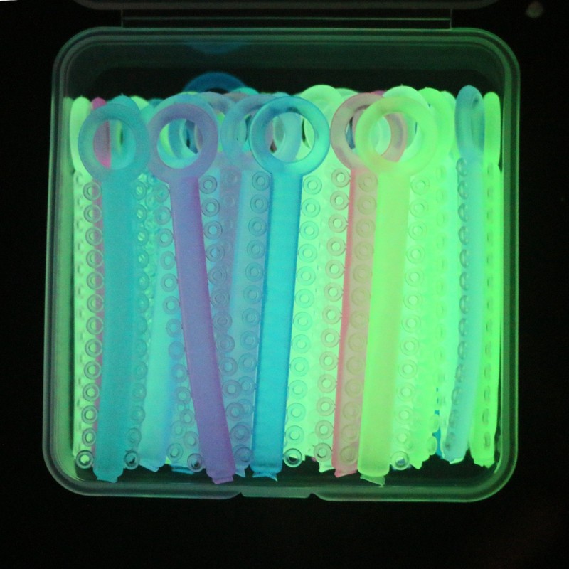 Dental Assorted 40 Stick Glow in Dark Orthodontic Ligature Ties Elastic Rubber gallery
