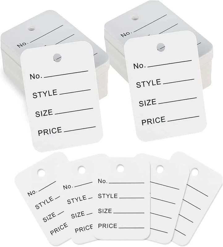 1000Pcs Price Tags White Clothing Tags for Retail Small Kraft Paper Tags Label gallery