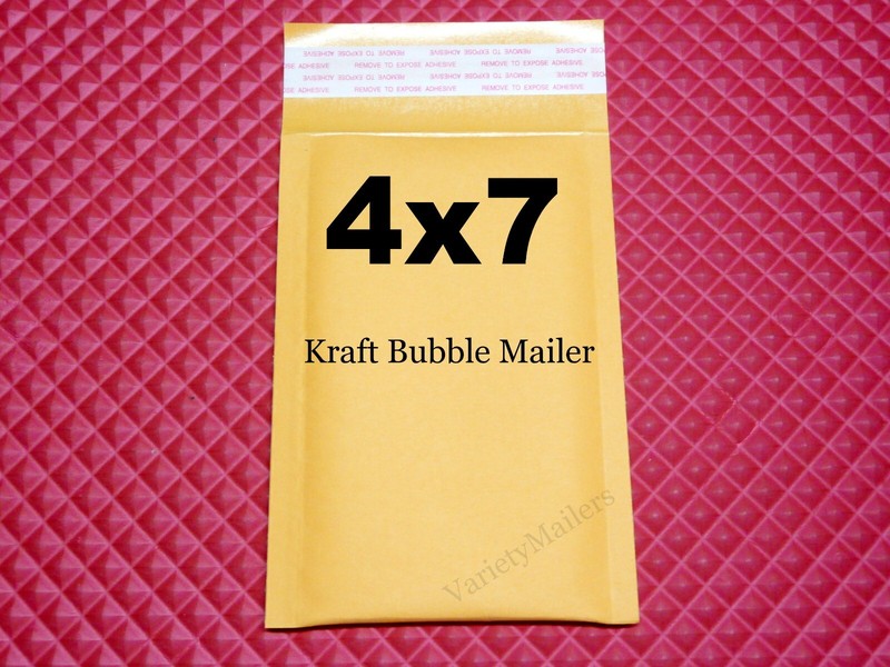25 Small Kraft Bubble Envelopes #000 / 4»x 7» Self-Sealing Padded Mailers 4×7