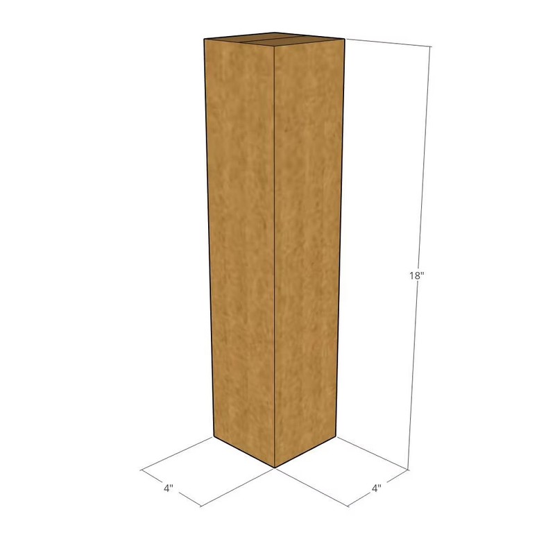 200 4x4x18 Kraft Brown Corrugated Shipping Boxes 32 ECT Single-Wall New