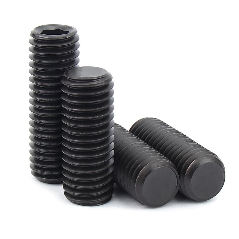 Black Steel 12.9 Hex Socket Set Screws Flat Point Grub Screws M3 - M16 gallery