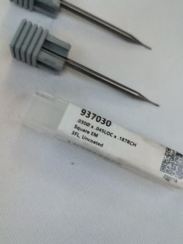 HARVEY TOOL Square End Mills: 0.0300" Dia, 0.045" LOC, 3 Fl 937030 gallery