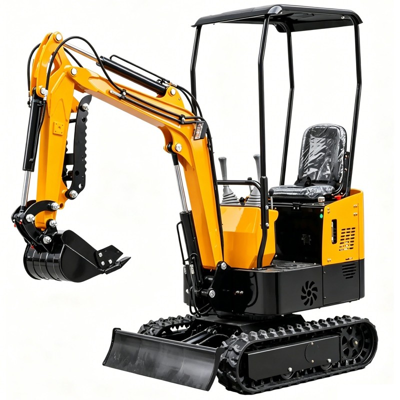 Free Shipping 1 Ton Mini Excavator 13.5hp Gas Tracked Crawler EPA Engine Digger