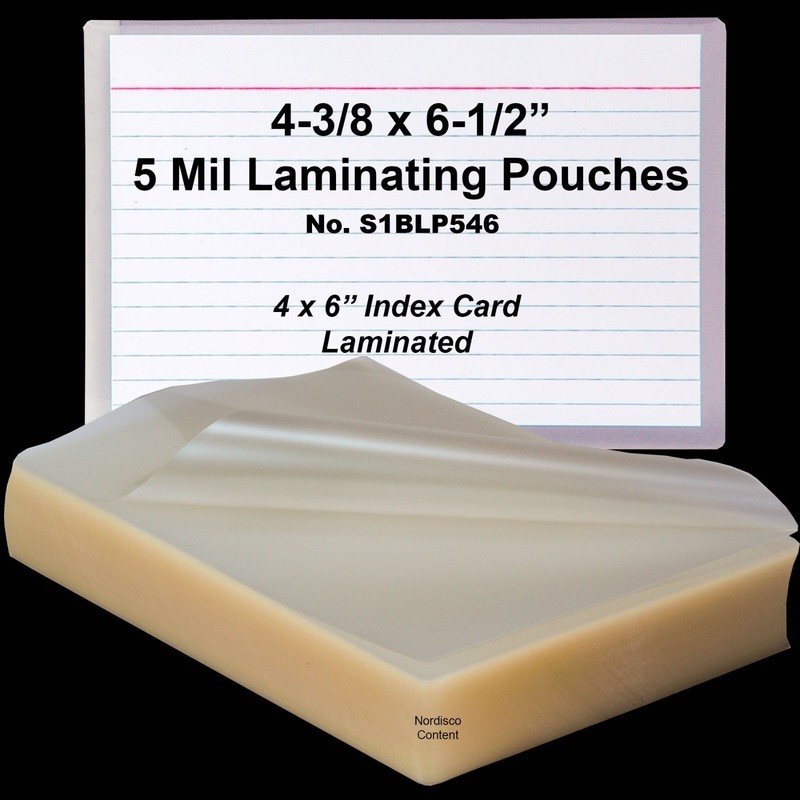 5 Mil Laminating Pouches S1BLP546, 4-3/8 x 6-1/2″, Box of 100