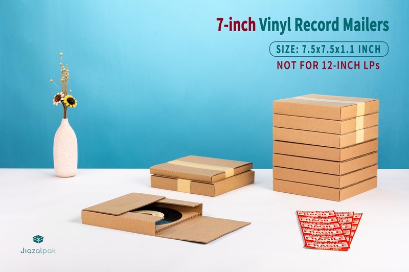 7-inch 45 RPM Record Mailers (NOT for 12-inch LPs), 7.5 x 7.5 x 1.1 Inch Corr... gallery