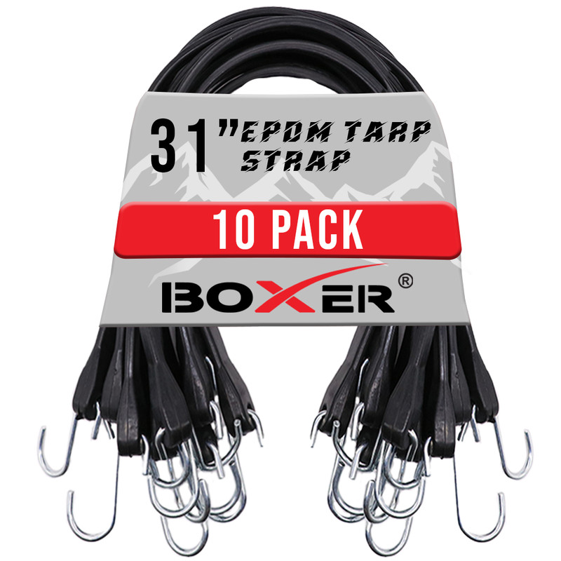 Boxer EPDM Tarp Strap 31″ – 10 Pack – Bungee Cords Heavy Duty