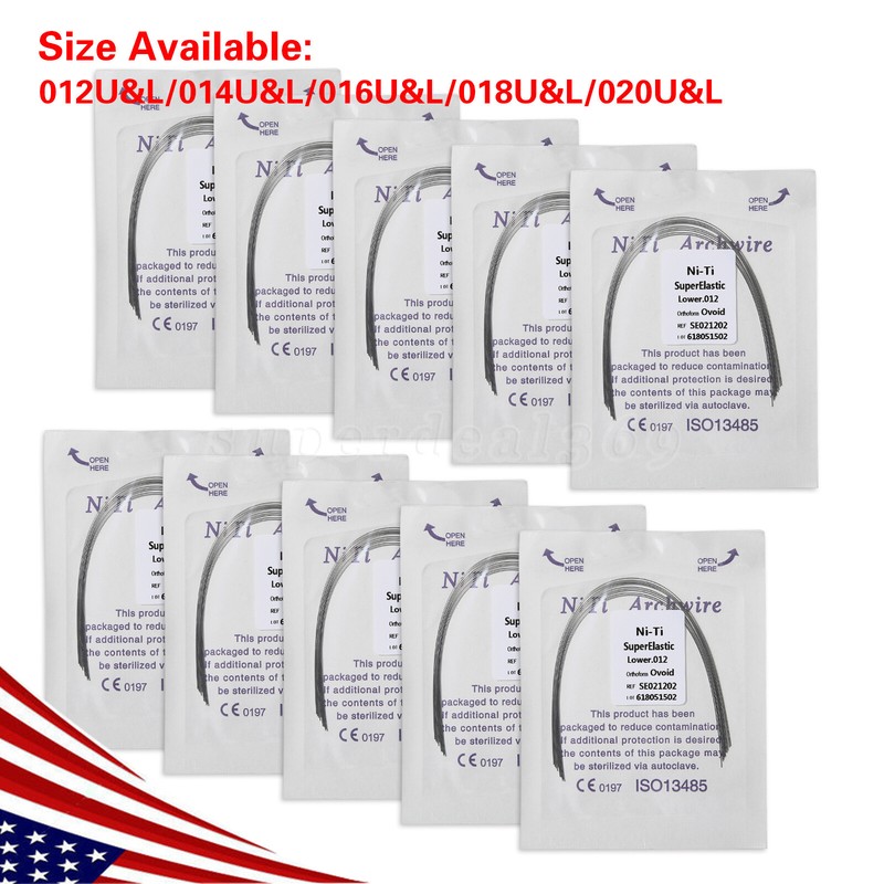 100pcs 10packs Dental Orthodontic Super Elastic Niti Arch Wire Round Ovoid Form gallery