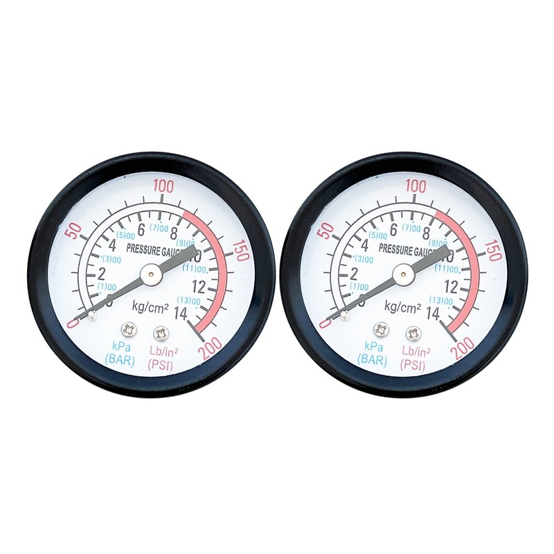 2PCS Air Pressure Gauges For Air Compressor 1/4″BSP 0-150 PSI 2″ Face Back Mount