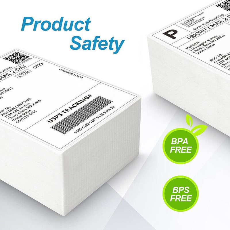 500x Fanfold Direct Thermal Shipping Labels for Zebra & Rollo Printers 4" x 6" gallery