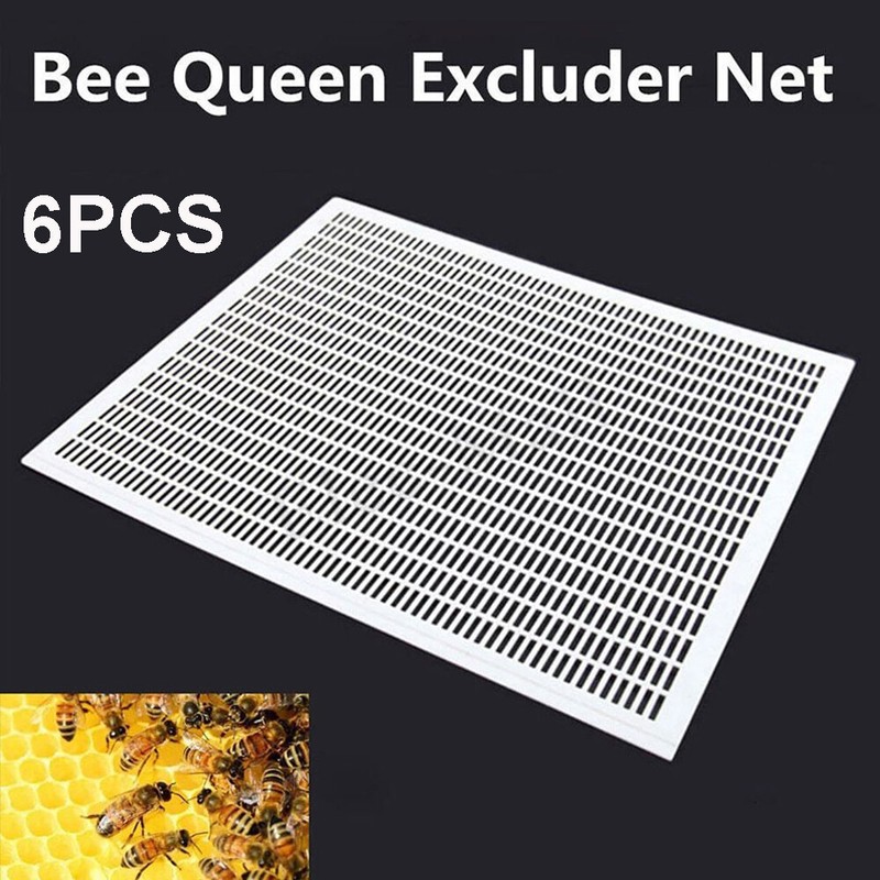 6 Pack 10 Frame Plastic Queen Bee Excluder,Trapping Net Grid Beekeeping Tool Kit