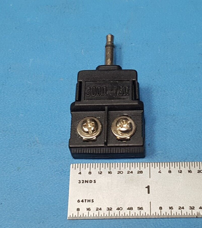 (4 PCS) 3.5mm Balun Plug to Screw Terminal 75 Ohm-300 Ohm Adapter