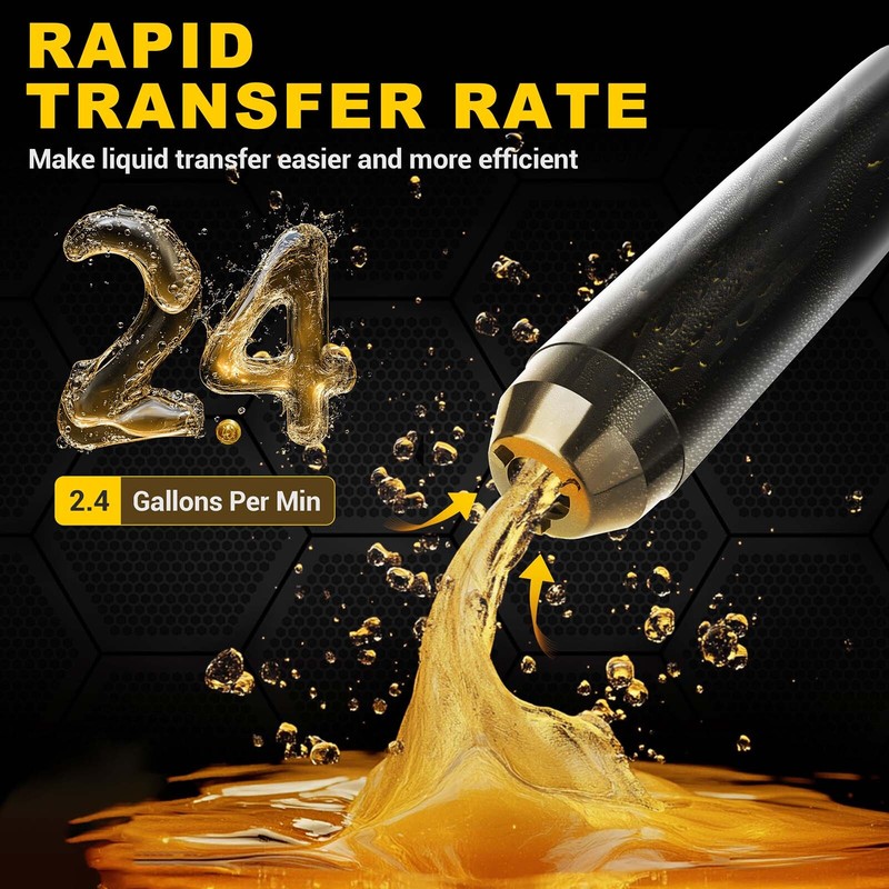 Battery Powered Electric Fuel Transfer Siphon Pump Gas Oil Water Liquid 2.4 GPM gallery