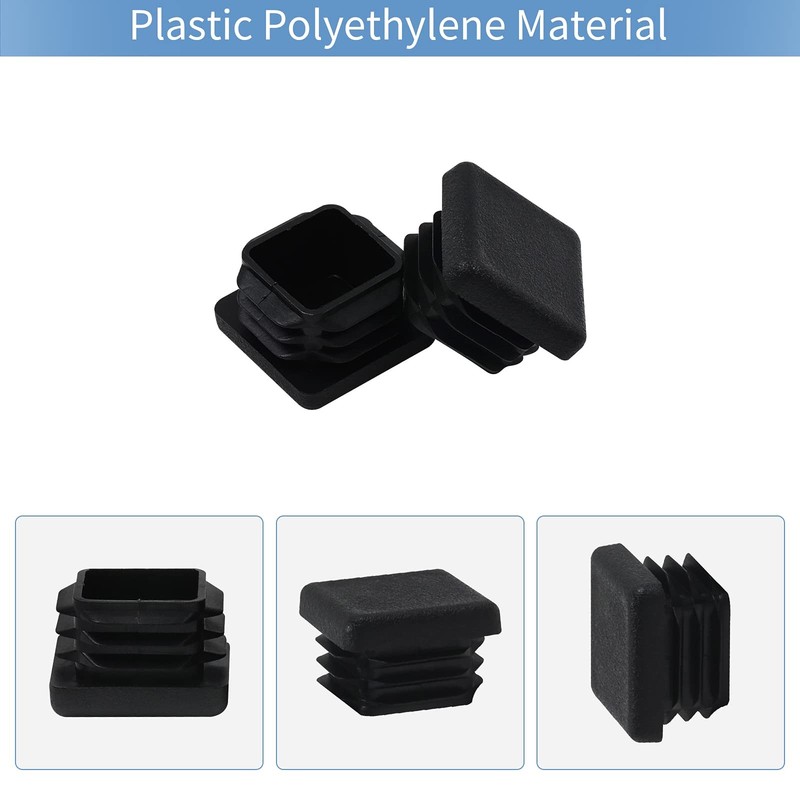 WZB 1 1x1 Square Tube End Cap Plastic Plugs 12 Pack, 1x1 1 Inch Square Tubing... gallery