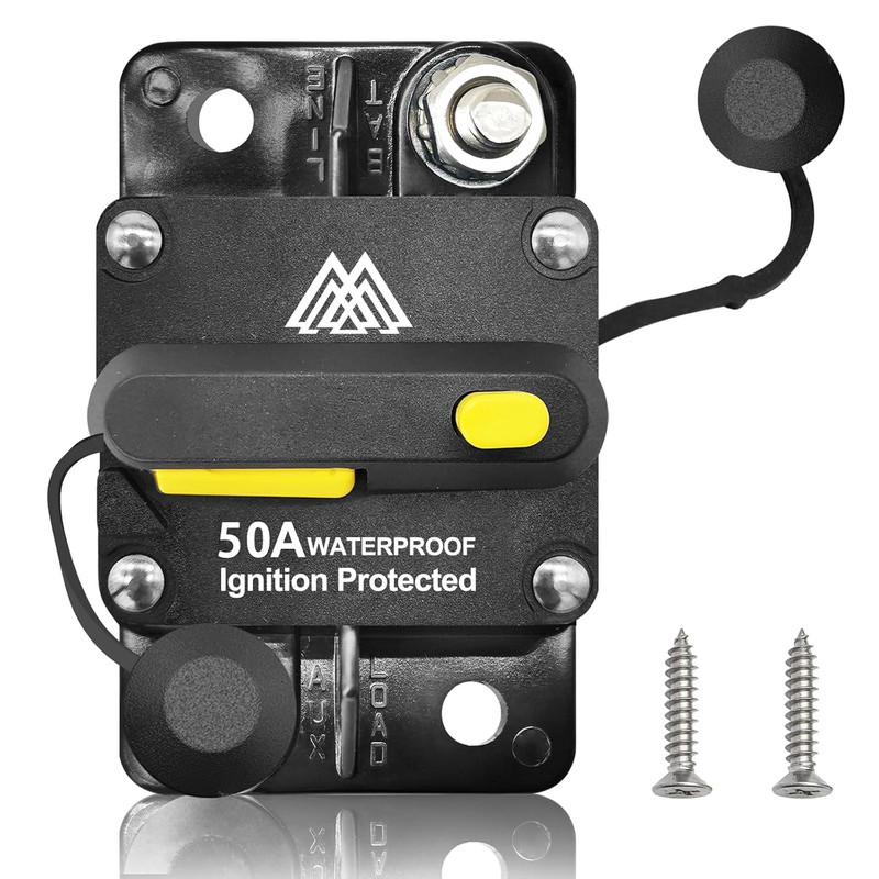 50Amp Circuit Breaker for Trolling Motor Marine Boat ATV Vehicles Stereo Audio S