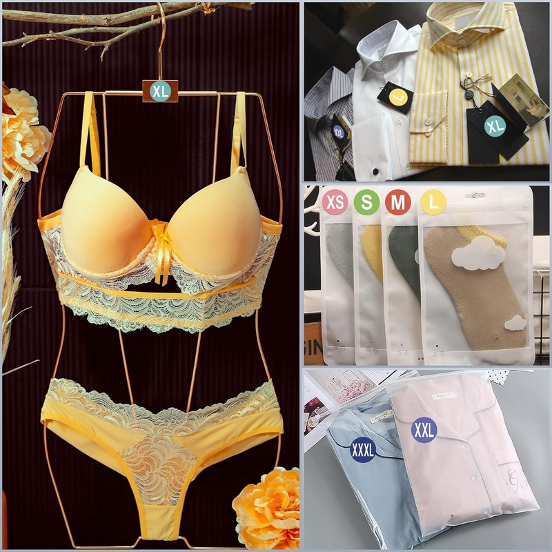 3500 PCS Clothing Size Stickers XS, S, M, L, XL, XXL, XXXL, Multi Color gallery