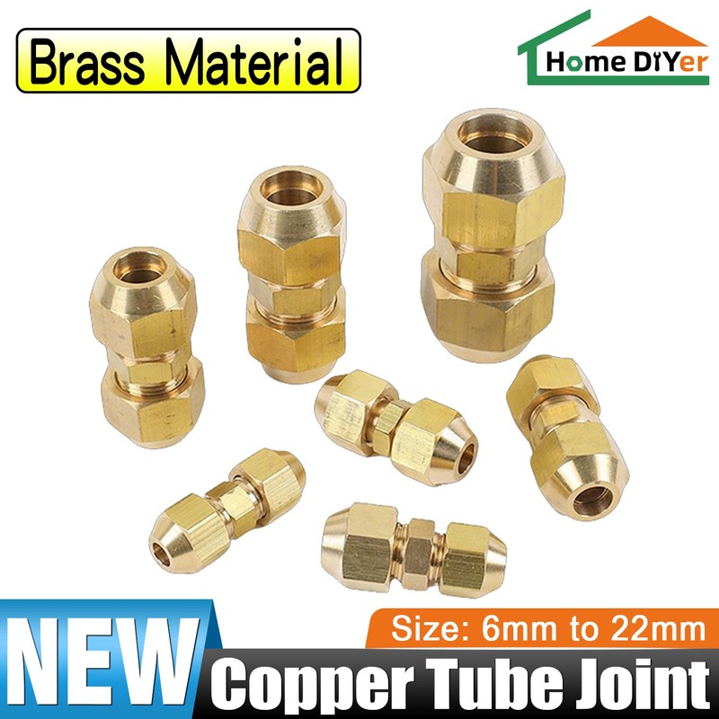 Brass Compression Quick Coupling Connector Flared Fittings For Copper Pipe