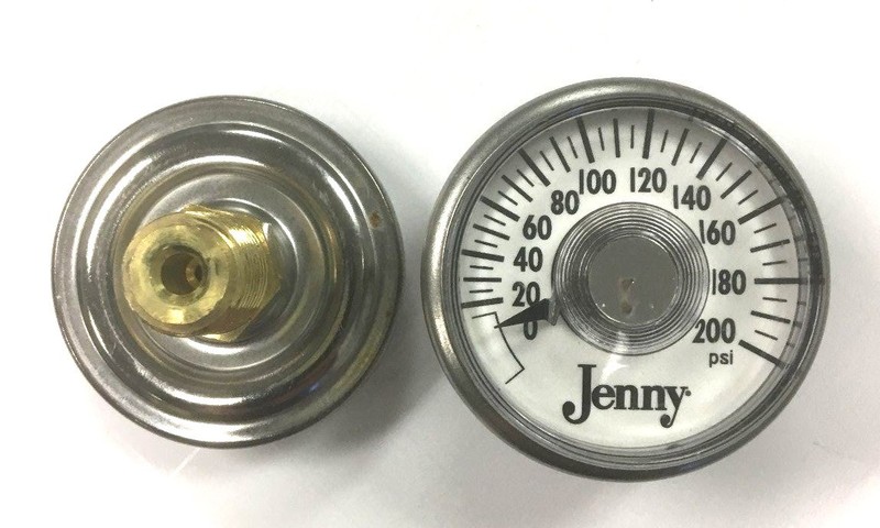 DEWALT , DEVILBISS Z-D23004 EMGLO, JENNY PG18 PRESSURE GAUGE 200 PSI 1/8» MPT