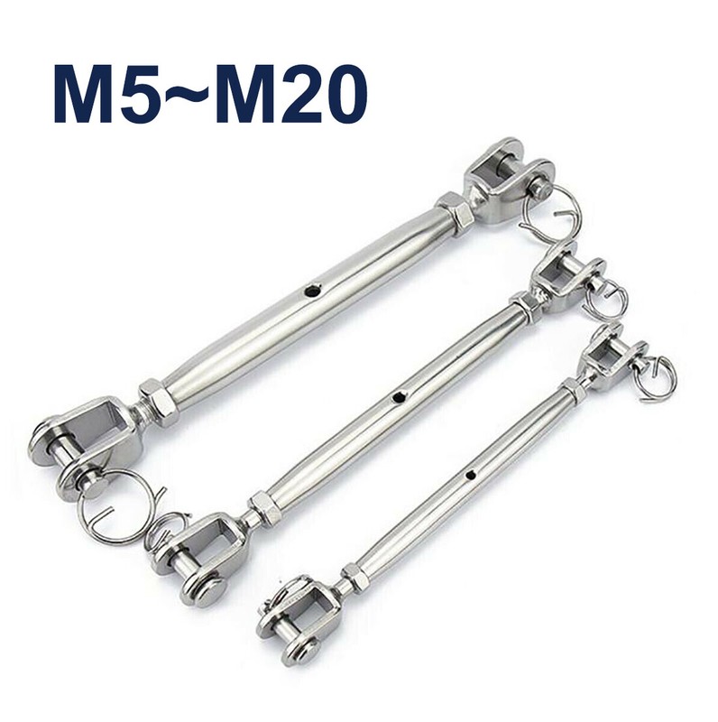 M5~M20 Turnbuckles 304 Stainless Steel Closed-Body Clevis-to-Clevis Turnbuckles gallery