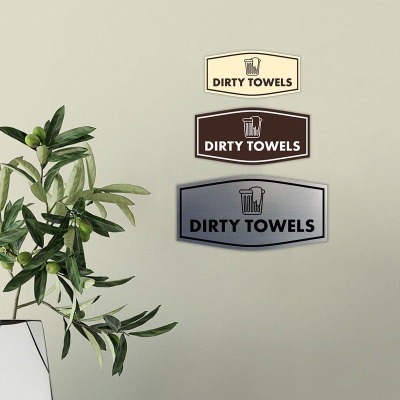 Signs Bylita Fancy Dirty Towels Sign Brushed Silver - Large 5 Pack gallery