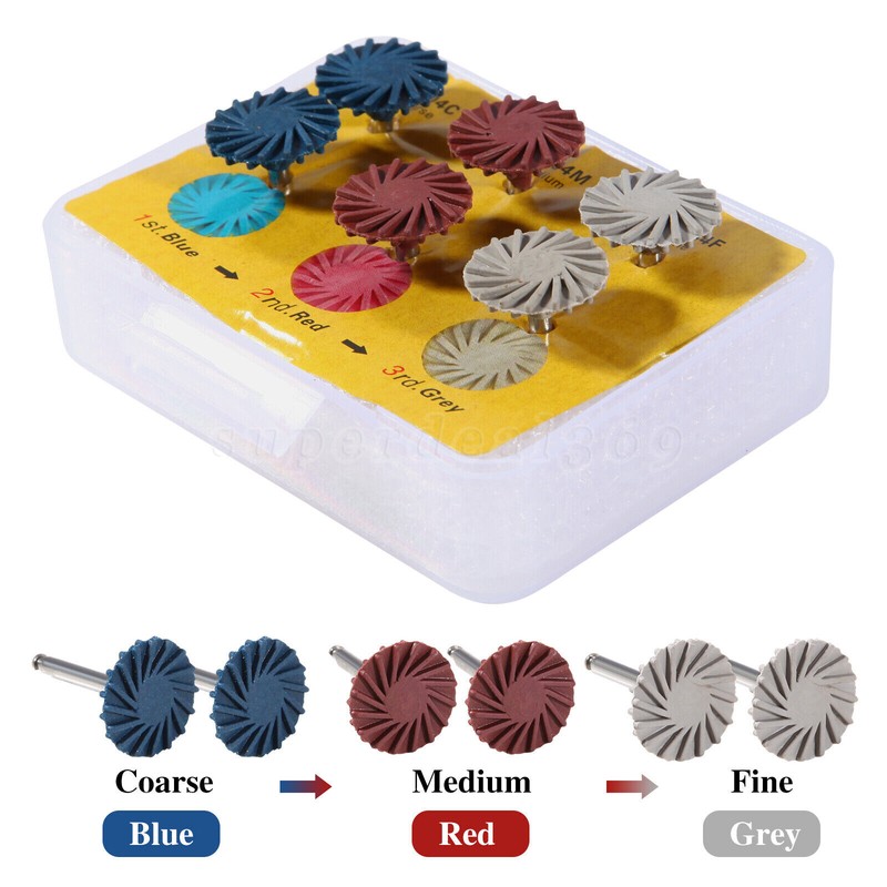 Dental Composite Polishing Diamond System RA Disc 14mm Wheels Coarse Medium Fine