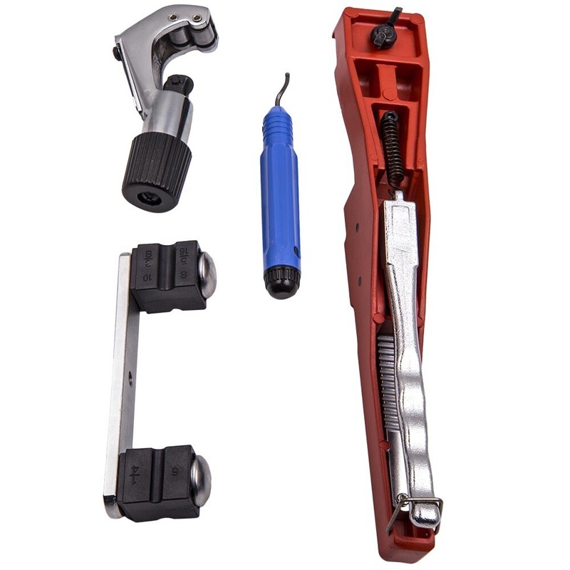 HVAC Ratcheting Pipe Tube Bender Tool Kit 1/2'' 1/4"-7/8" 90 Bending 7 Dies gallery