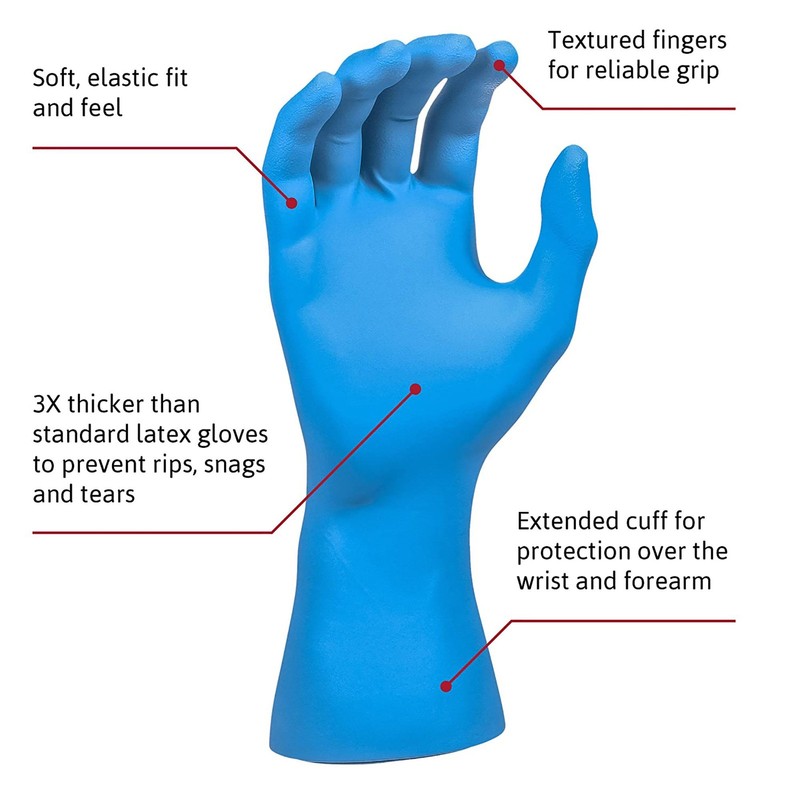 SafeGrip Latex Exam Glove Extended Cuff Length LARGE 50 per Box gallery