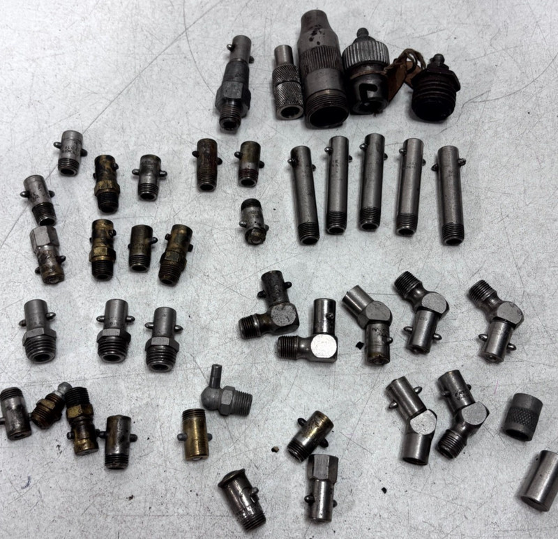 Vintage Mostly Alemite Grease Gun Fittings Couplers Adapters Lot Of 42