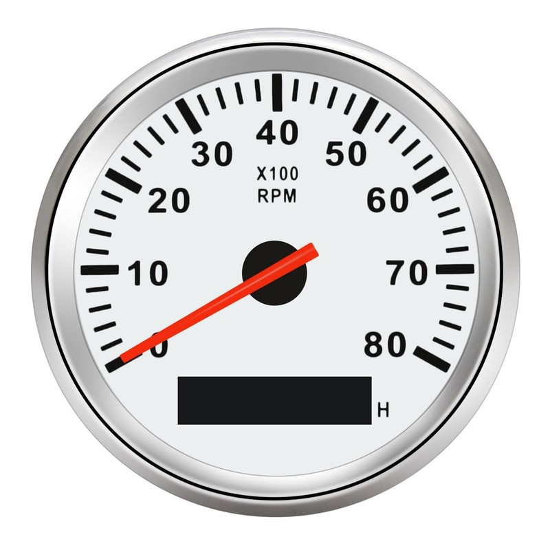 85mm Boat Tachometer – RPM Tachometer for Outboard Engine, 0-8000 RPM Tacho M…