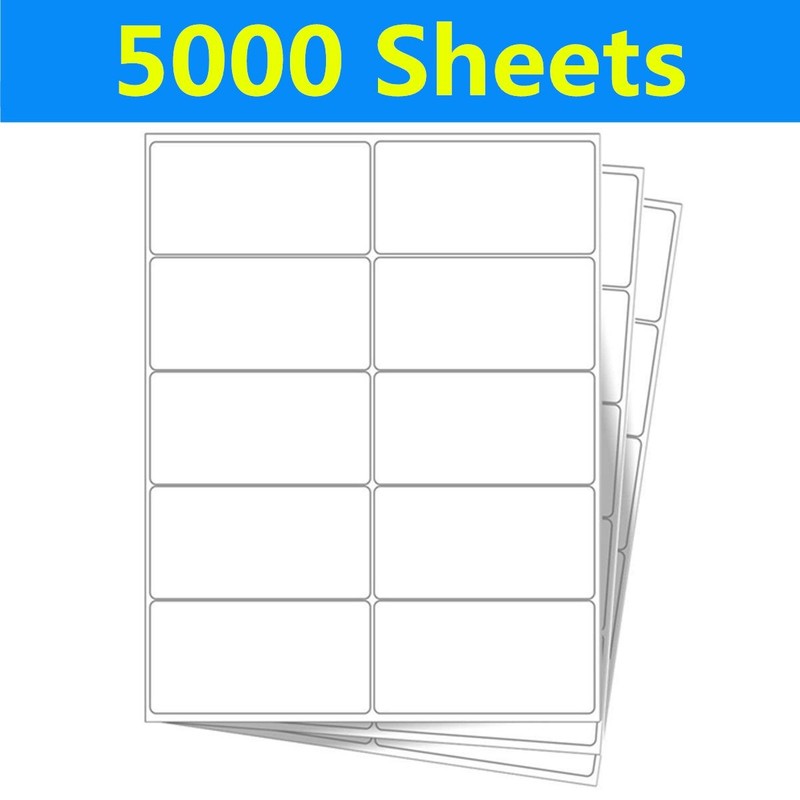 5000 Sheets Address Shipping Labels 2″X4″ Self Adhesive 10-UP 10 per Sheet FNSKU