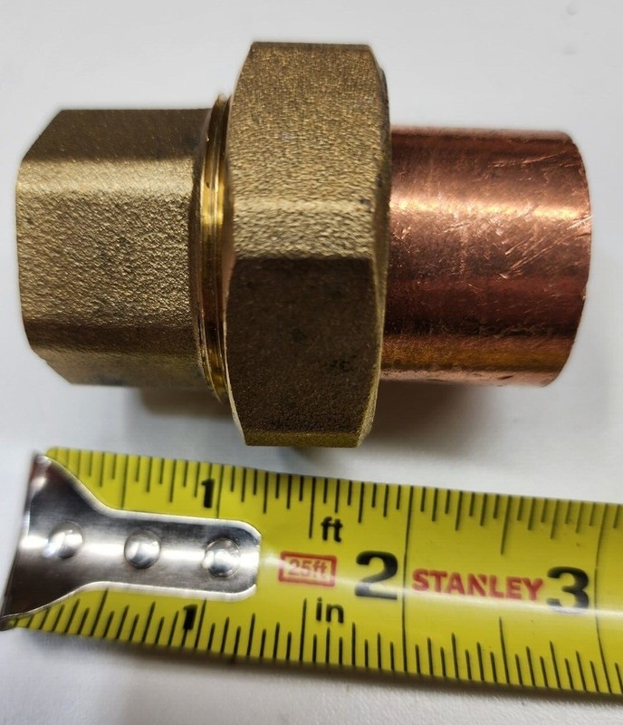 1″ Unbranded 733 Union Copper CxC C75504 Wrot/ACR Solder Joint Lead Free NeW