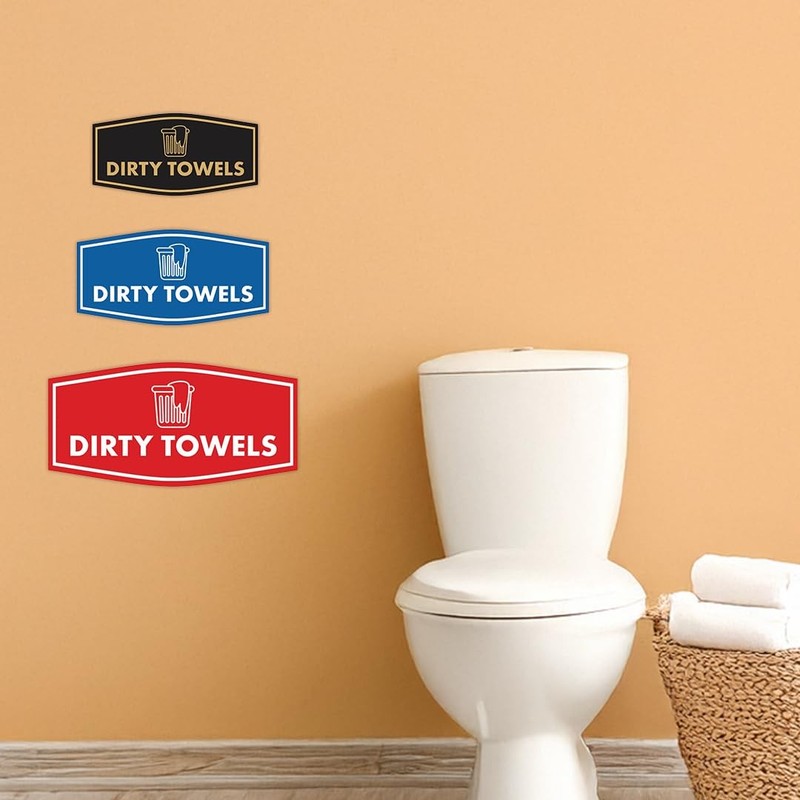 Signs Bylita Fancy Dirty Towels Sign Brushed Silver - Large 5 Pack gallery