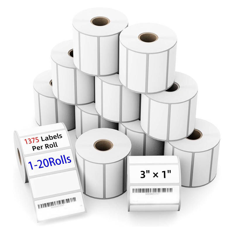 1-20Rolls 1″x3″ Direct Thermal Barcode Address Labels FNSKU/UPC/FBA Sticker