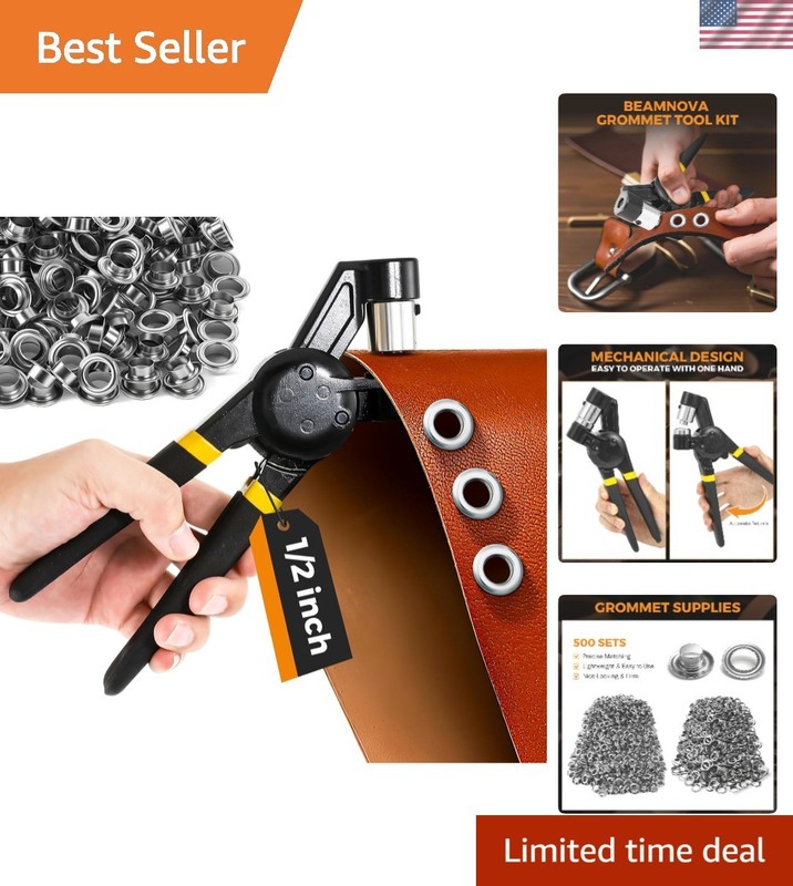 Grommet Tools Kit 1/2 Inch 12mm Hand Press Pliers, Handheld Eyelet Setter wit…