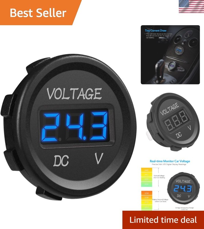 Brand New Waterproof 12V LED Digital Display Volt Meter for Marine Vehicles